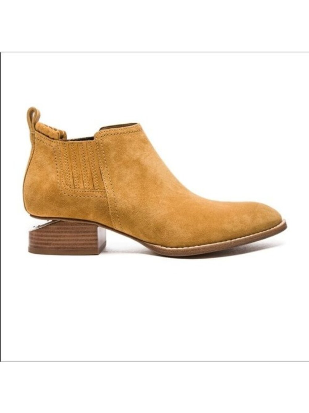 Alexander Wang Kori Suede Leather Ankle Booties Womens 6.5 Cognac Brown
